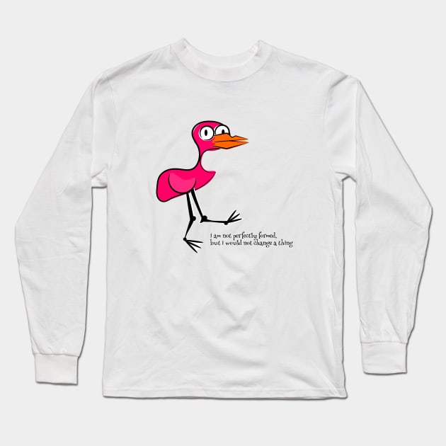 Pink Bird Not Perfect Long Sleeve T-Shirt by mailboxdisco